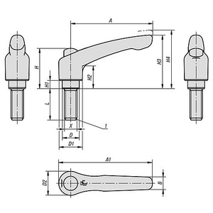 KIPP KLEMHEFBOOM +BESCHERMKAP GR2 M08X55 K0122.9208182X55