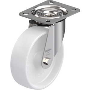 344424-RUOTA CON SUPPORTO GIREVOLE IN ACCIAIO INOX, ATTACCO A PIASTRA RUOTA IN POLIAMMIDE LEX-PO 125G