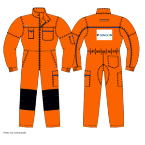 COMBI WORKPLUS 1 F ORANGE-T2 65/35 COT/POLY GINGER DOS