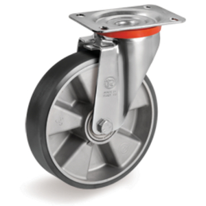 RUOTA 65ESD 200X50 POLIURETANO ESD TR  NUCLEO ALLUMINIO SUPP. ROTANTE PIASTRA NL 659306ESD