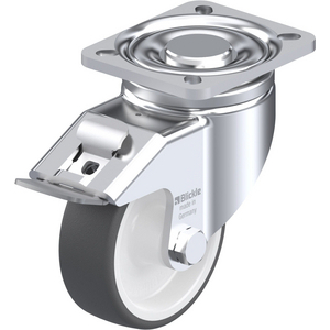 ROULETTE PIVOT. 200KG D.100MM AC BAND.POLYU 35MM MOY LISSE+FR
