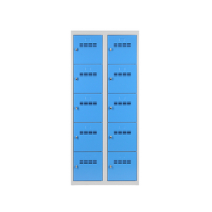VESTIAIRE CASES 2 COL. 5 CASES CORPS RAL 7035/PORTES RAL 5012