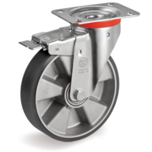 RUOTA 65ESD 200X50 POLIURETANO ESD TR NUCLEO ALLUMINIO SUPP. ROTANTE PIASTRA NL FRENO ANTERIORE 656506ESD