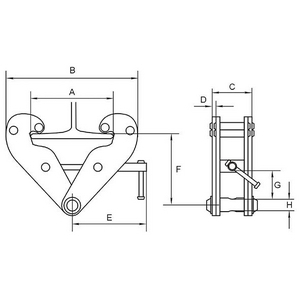 3310008555 Trägerklemmen TK 2,0t Spannbereich 75-230mm
