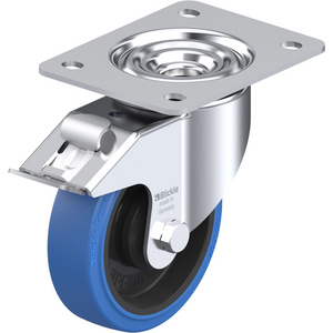LK-POEV 125K-3-FI-SB Lenkrolle spurlos blau mit Stop-Fix