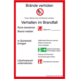 3110029770 Brandschutzordnung PVC) 200x300mm