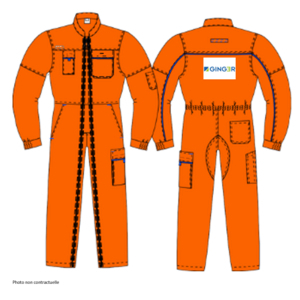 COMBINAISON 2 F ORANGE-T1 65/35 COT/POLY GINGER DOS