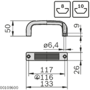 POIGNEE 133MM P6.4 A 117 GRIS