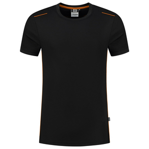 TRICORP T-SHIRT ACCENT 102703 ZWART/ORANJE MT XS