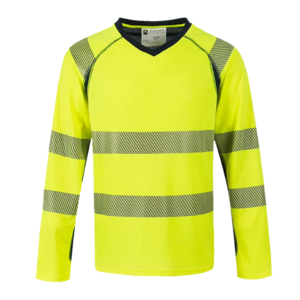 TSHIRT HV JAUNE/BLEU TM MANCHES LONGUES