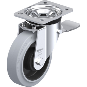 LK-POEV 160K-ST-SG Lenkrolle spurlos grau mit Stop-Top