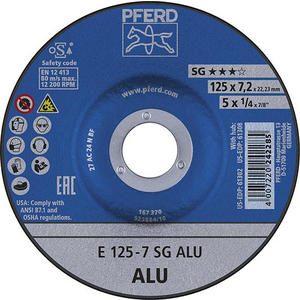 PFERD Reinforced grinding wheel E 125 7 A 24 N SG ALU/22,23