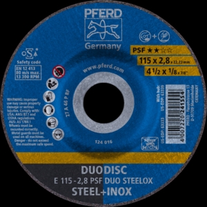 PFERD Reinforced grinding wheel E 115 2,8 A 46 P PSF INOX DUO/22,23