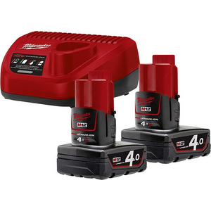 01000445, 8112900255, 4933459211 Akku-Starter Set M12 NRG-402 2x12,0 V 4,0Ah Ladegerät C12 C