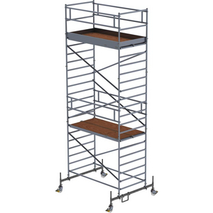 3210035800 Rollgerüst Aluminium m. Fahrbalken 1,35x2,45 m H 13,50 m