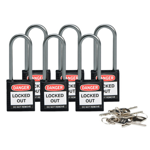 LUCCHETTO DI SICUREZZA COMPATTI CON ARCO DA 50 MM â CHIAVI DIVERSE 814135 814135