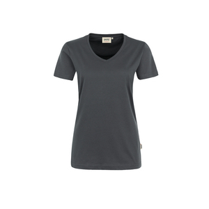 DAMEN V-SHIRT MIKRALI. ANTHR. S PP6239035S, Single-Jersey 50% Baumw., 50% PES, 160 g/m²