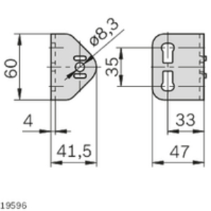 EQUERRE FIX TUBE D28 SUR 45