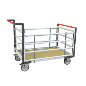 CHARIOT MODULAIRE TUBE 2 DOSSIERS + 2 RIDELLES, PLATEAU