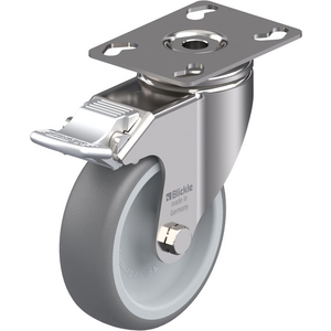ROULETTE PIVOT. 100KG D.100MM IN BAND.CAOUT 32MM MOY LISSE+FR