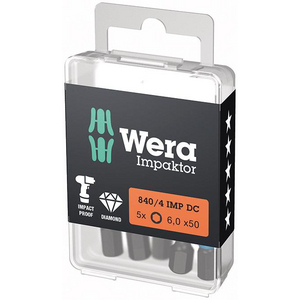 9663440530 Bit Impaktor 1/4" DIN 3126 E6,3 ISK 6x50mm 5er Pack Wera