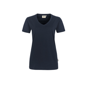 DAMEN V-SHIRT MIKRALI. TINTE L PP6239018L, Single-Jersey 50% Baumw., 50% PES, 160 g/m²