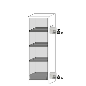 ARMOIRE DE SECU Q-CLASSIC-90 STOCKAGE PDTS INFLAMMABLES 22L