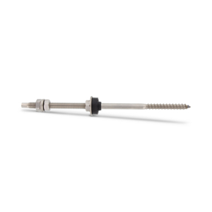 VIS A DOUBLE FILET. BOIS 10X300 INOX A2 EPDM + DIN 125+9021+934