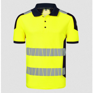HAVEP POLO HI-VIS 10080 GEEL/MARINE MT 3XL
