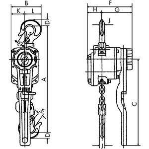 3310007325 Alu-Hebelzug PAH 1600 1600 kg, 1,5 m Hub, 1-s