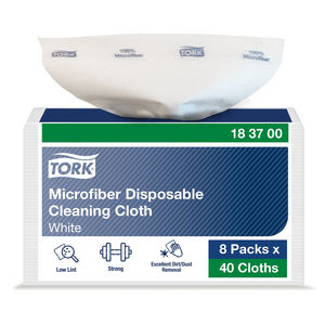 TORK REINIGINGSDOEK MICROVEZEL DISPOSABLE 183700 (DS=8X40ST)
