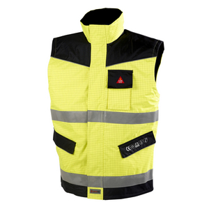 GILET MULTIRISQUES BOSTON TL SANS MANCHE JAUNE/MARINE