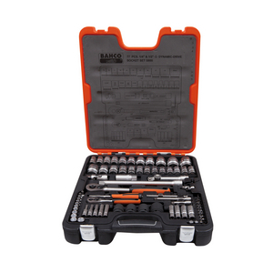 S800 (BAHCO) Steckschlüssel-Satz 1/4 Zoll+1/2 Zoll, 77-Tlg