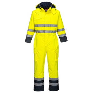 PORTWEST OVERALL BIZFLAME MULTI FRAST S775 HV GEEL/MARINE L