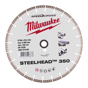 MILWAUKEE DIAMANTSLIJPSCHIJF METAAL SPEEDCROSS 350MM