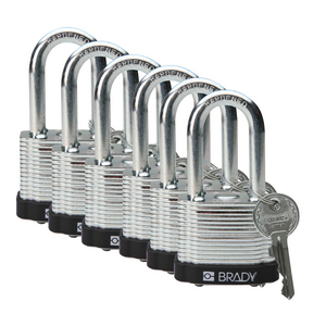 LUCCHETTO IN ACCIAIO LAMINATO â CON RITENUTA DELLA CHIAVE 814096 STEEL PADLOCK 38MM SHA KD BLACK/6