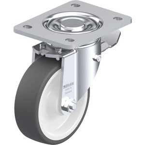 ROUE PIVOT. 250KG D.125MM AC BAND.POLYU 35MM MOY ROULX+FR