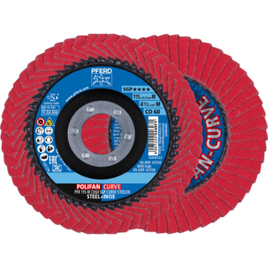 PFERD POLIFAN® flap disc PFR 115 CO 60 SGP CURVE M/22,23