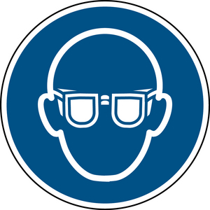 SEGNALETICA DI SICUREZZA ISO Â E' OBBLIGATORIO INDOSSARE PROTEZIONE PER GLI OCCHI 818418 PIC M004-DIA 050-PE-SHEET/2