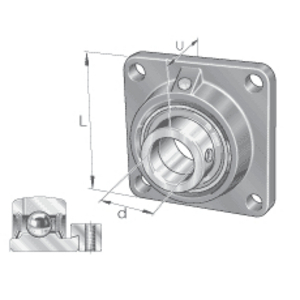 INA PCJ 20 XL/N/FA125 FLENSLAGERBLOK VIERKANT
