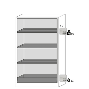 ARMOIRE DE SECU Q-CLASSIC-30 STOCKAGE PDTS INFLAMMABLES 33L