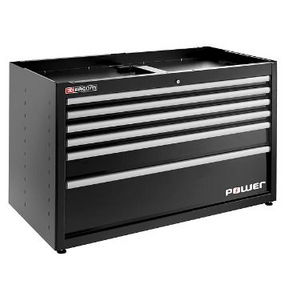 MEUBLE BAS DOUBLE 6 TIROIRS NOIR + UN TIROIR POWER