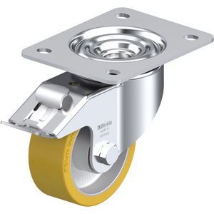 ROULETTE PIVOT. 250KG D.100MM AC BAND.POLYU 40MM MOY BILLE+FR