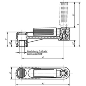 K0266.2108 NOVO.GRIP Handkurbel mit Zylindergriff umlegbar