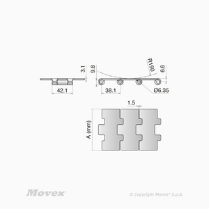 CH. INOX SS 812 K400 DROITE FLAT TOP 3048M AU METRE