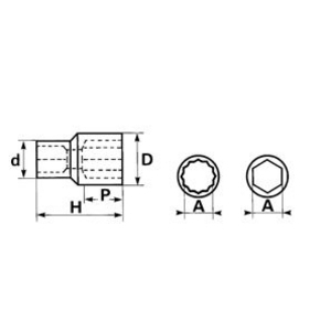 DOUILLE 6 PANS 3/8 DE 10 MM 880207