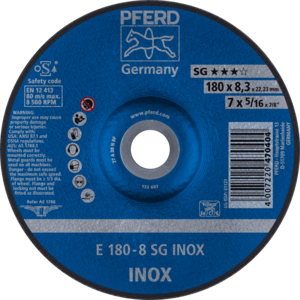PFERD Reinforced grinding wheel E 178 8 A 30 N SG INOX/22,23