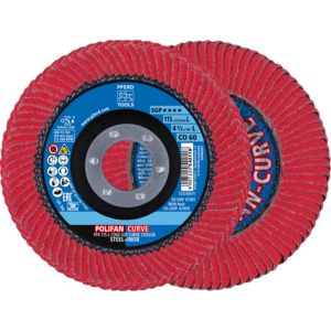 PFERD POLIFAN® flap disc PFR 115 CO 60 SGP CURVE L/22,23