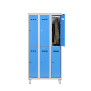 VESTIAIRE CASES 3 COL. 2 CASES CORPS RAL 7035/PORTES RAL 5012