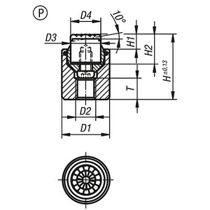 Pendelauflage Form P mit O-Ring 02003-630X032